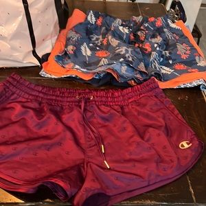 Champion shorts 2xLarge 2 xl purplish silky/satin material drawstring elastic